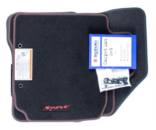 NEW Genuine Suzuki SWIFT SPORT 1.4 Carpet Mat Mats Set 4 Black Red Embroidered 75901-68RA1