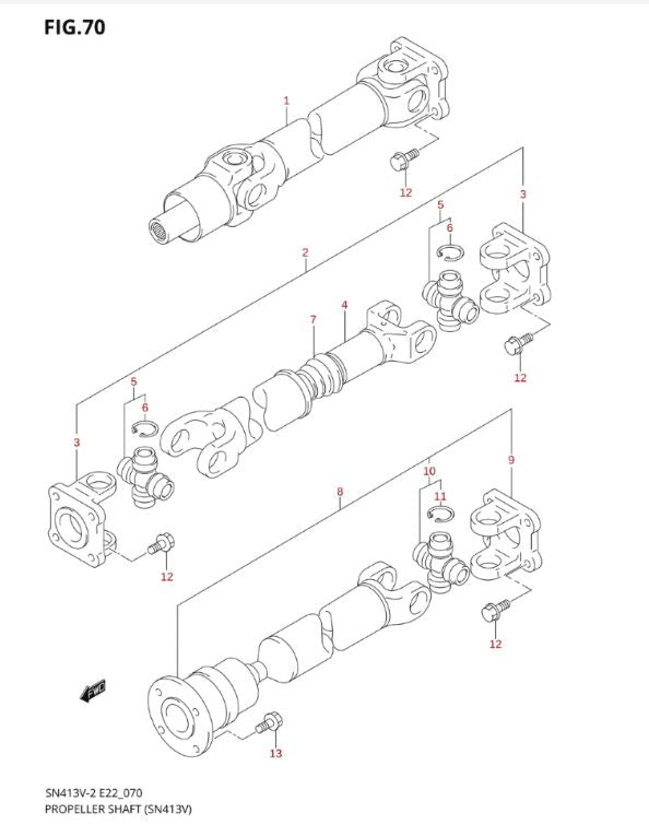1x NEW Genuine Suzuki JIMNY Prop Shaft Flange Bolt 09117-08079