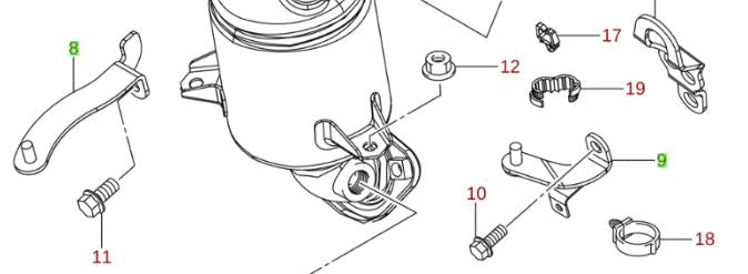 2x NEW Genuine Suzuki Front EXHAUST MANIFOLD BRACKETS