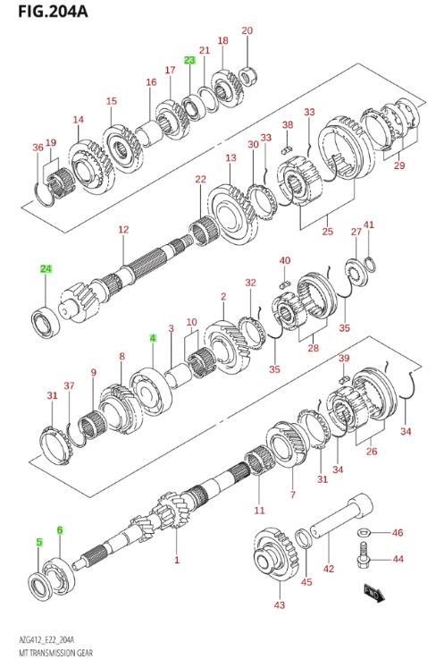 NEW GENUINE Suzuki SWIFT 2011-2016 1.2 Gearbox Bearing Service Kit Set