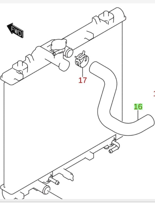 NEW Genuine Suzuki SWIFT SPORT 2011-16 Cooling Radiator Rubber Hose INLET 17852-70L00