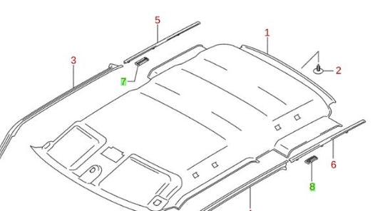 2x NEW Genuine Suzuki SWIFT 2005-2010 Roof Under Moulding Clip RED