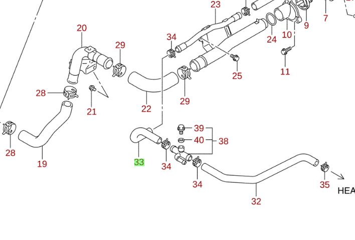 NEW Genuine Suzuki SWIFT 2005-2011 Cooling Radiator Rubber Hose OUTLET 17874-63J00