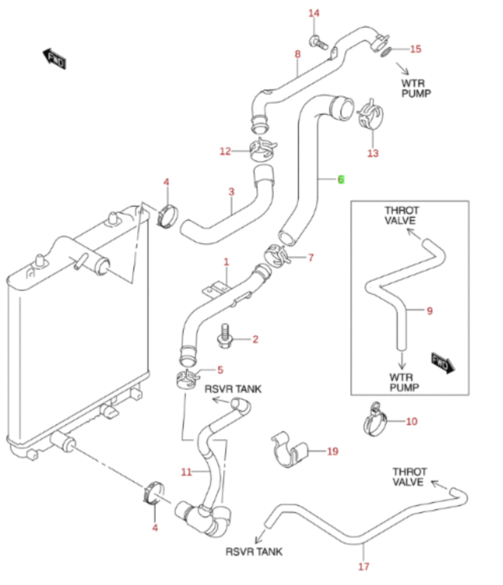 NEW Genuine Suzuki WAGON R Cooling Radiator Rubber Hose OUTLET 17855-83E20