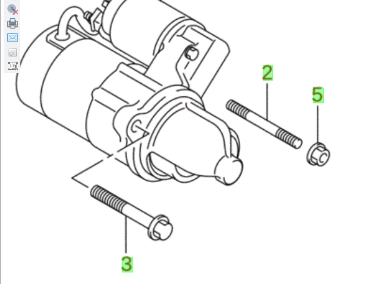 NEW Genuine Suzuki SWIFT 2005-2010 BOLT, STUD & NUT for Starter Motor