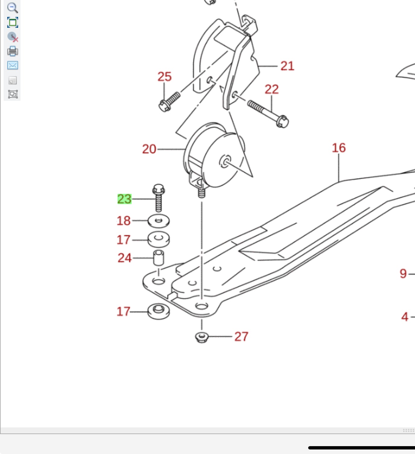 1x NEW Genuine Suzuki SX4 Front Engine Mount Bolt 09103-10401