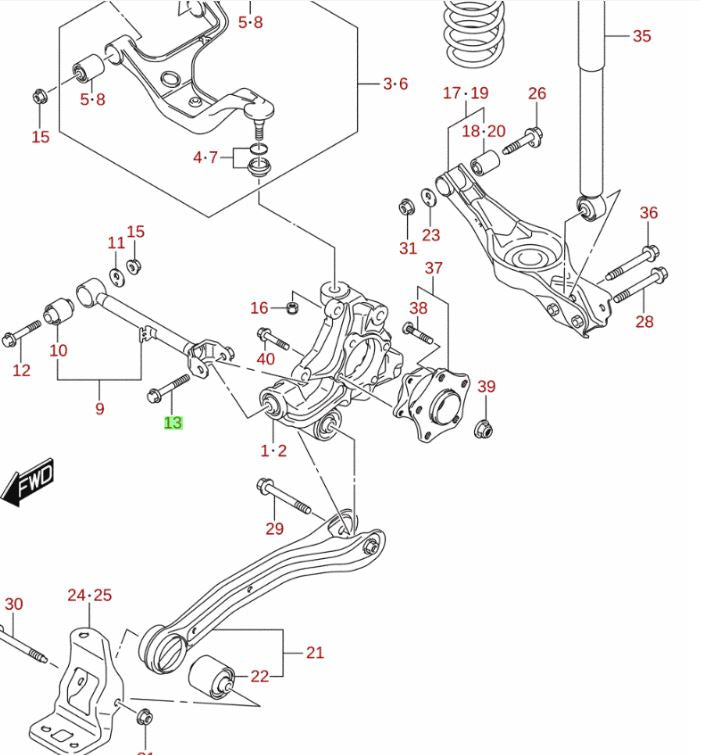 1x NEW Genuine Suzuki GV Rear Suspension Inner Rod Bolt 09103-14028