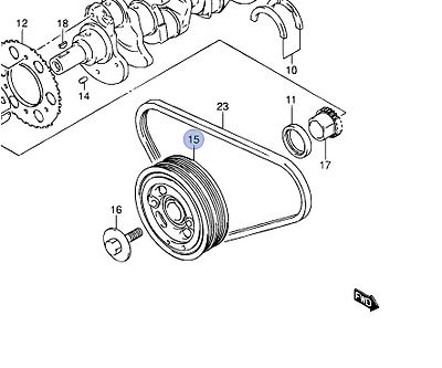 NEW Genuine Suzuki SWIFT & SPORT Crankshaft Crank Drive Pulley Aux 12610-64J00