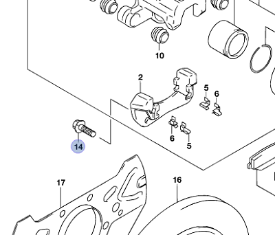 2x NEW Genuine Suzuki Front Brake Caliper Pad Carrier BOLTS 09117-12012