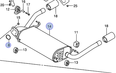 NEW Genuine Suzuki SWIFT SPORT 11-16 Exhaust Back Box Silencer +GASKET 14300-72L