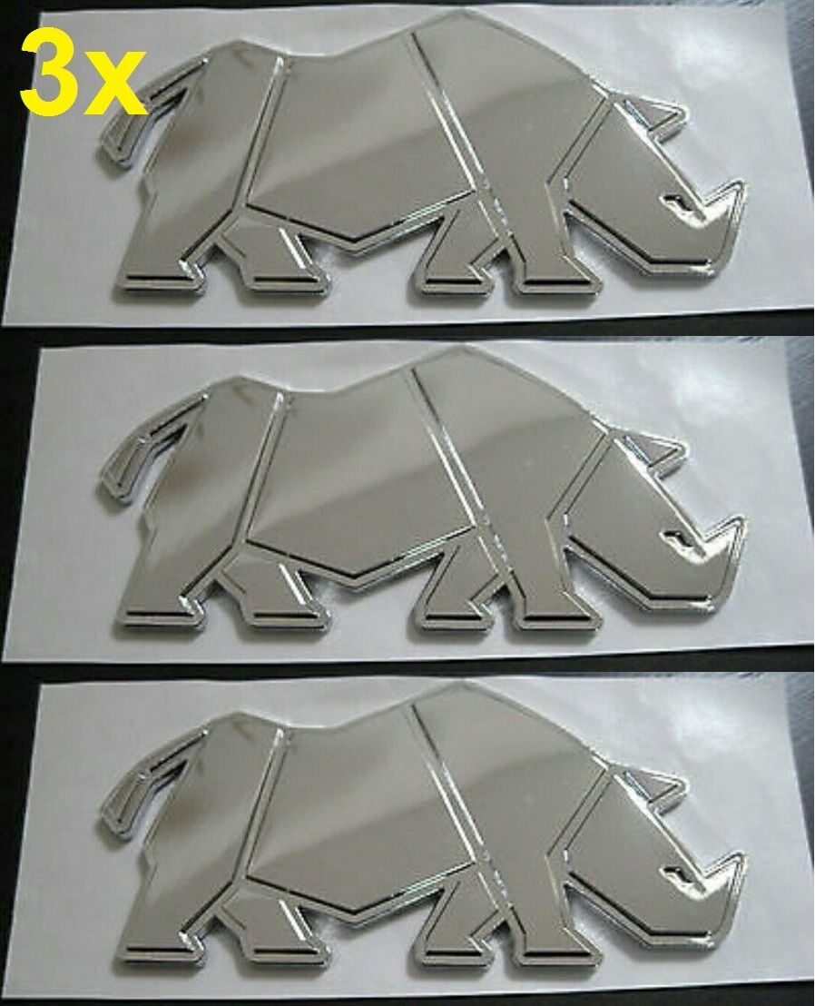 3x NEW Genuine Suzuki RHINO BADGE Chrome Swift Jimny GV Vitara SJ Samurai 3 PACK