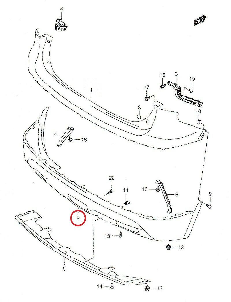 NEW Genuine Suzuki SX4 S-CROSS Rear BUMPER Lower Cover BLACK 71821-61M00-5PK