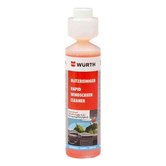 1x NEW Wurth SUMMER RAPID Screen Cleaner Screenwash Concentrate 250ml 0892333250