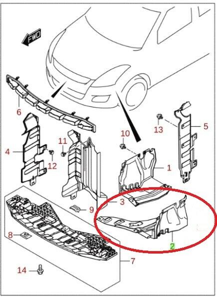 NEW Genuine Suzuki SWIFT 2011-16 Engine Gearbox Under Cover Shield 72421-68L00