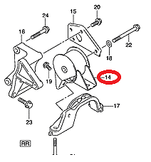 NEW Genuine Suzuki SWIFT 2005-2010 DIESEL Rear Engine Mount Gearbox 11710-53K00