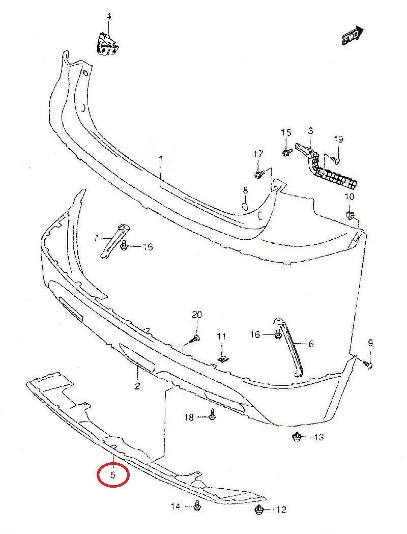 NEW Genuine Suzuki SX4 S-CROSS Rear BUMPER Lower Garnish SILVER 71871-61M10-PER