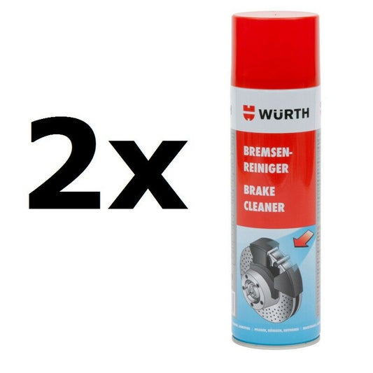 2x NEW Genuine WURTH Brake Cleaner Aerosol Solvent Spray 500ml = 1000ml 08901087