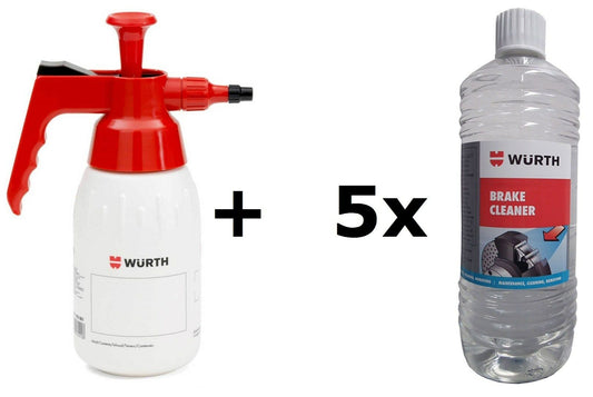 Genuine WURTH Brake Cleaner PUMP SPRAY BOTTLE 0891503001 + 5L FLUID 0890108100