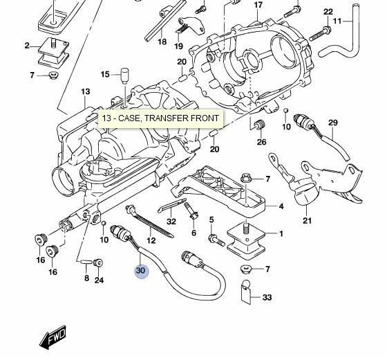 NEW Genuine Suzuki Jimny Gearbox Transfer 4WD 4 Wheel Drive Switch 37630-76J20