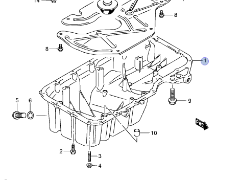 NEW Genuine Suzuki SWIFT SPORT 1.6 05-11 Engine Oil Sump Pan 11511-63J06 No Plug
