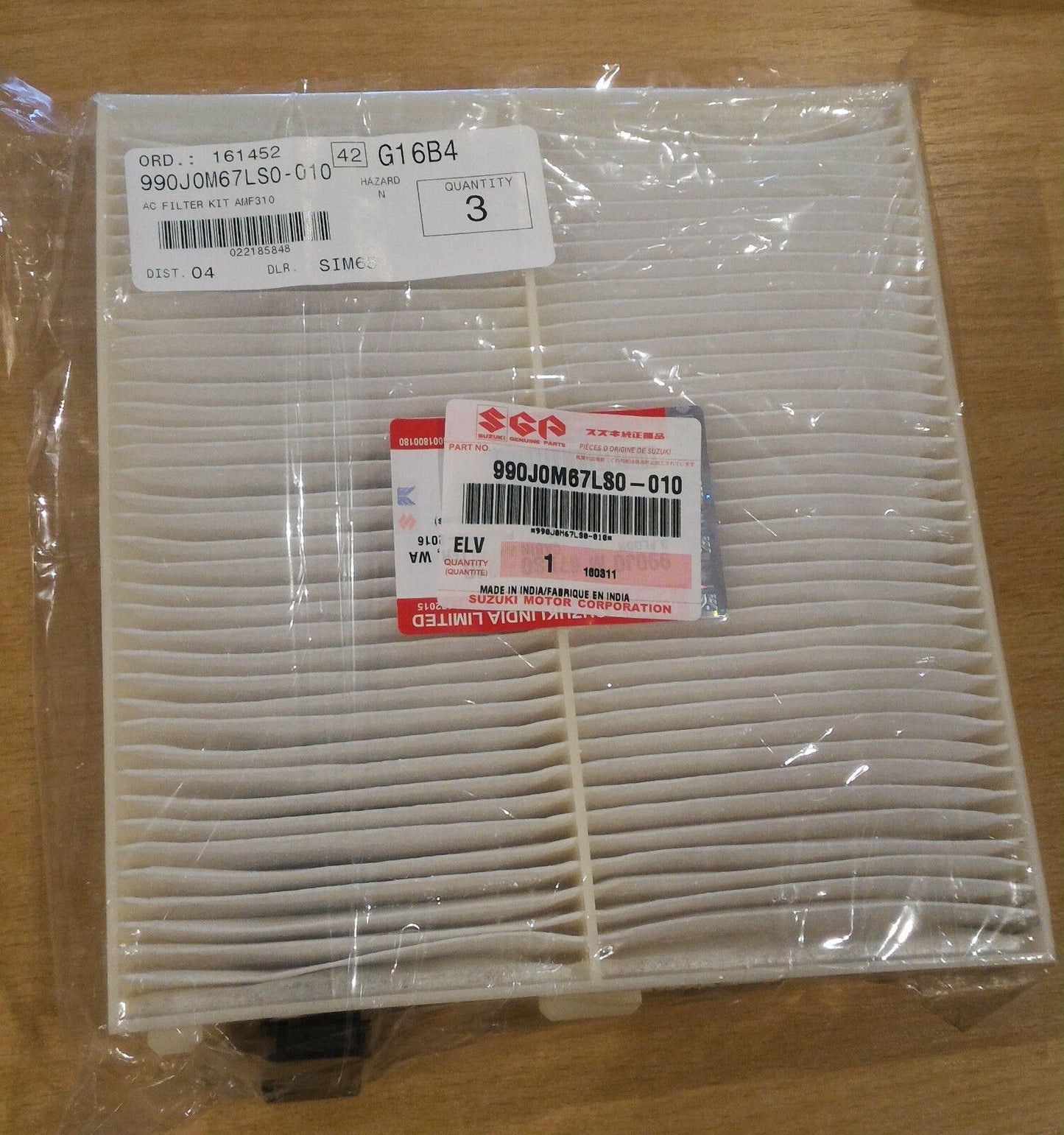 BRAND NEW Genuine Suzuki ALTO Car POLLEN CABIN Filter 990J0M67LS0-010 2009-2016