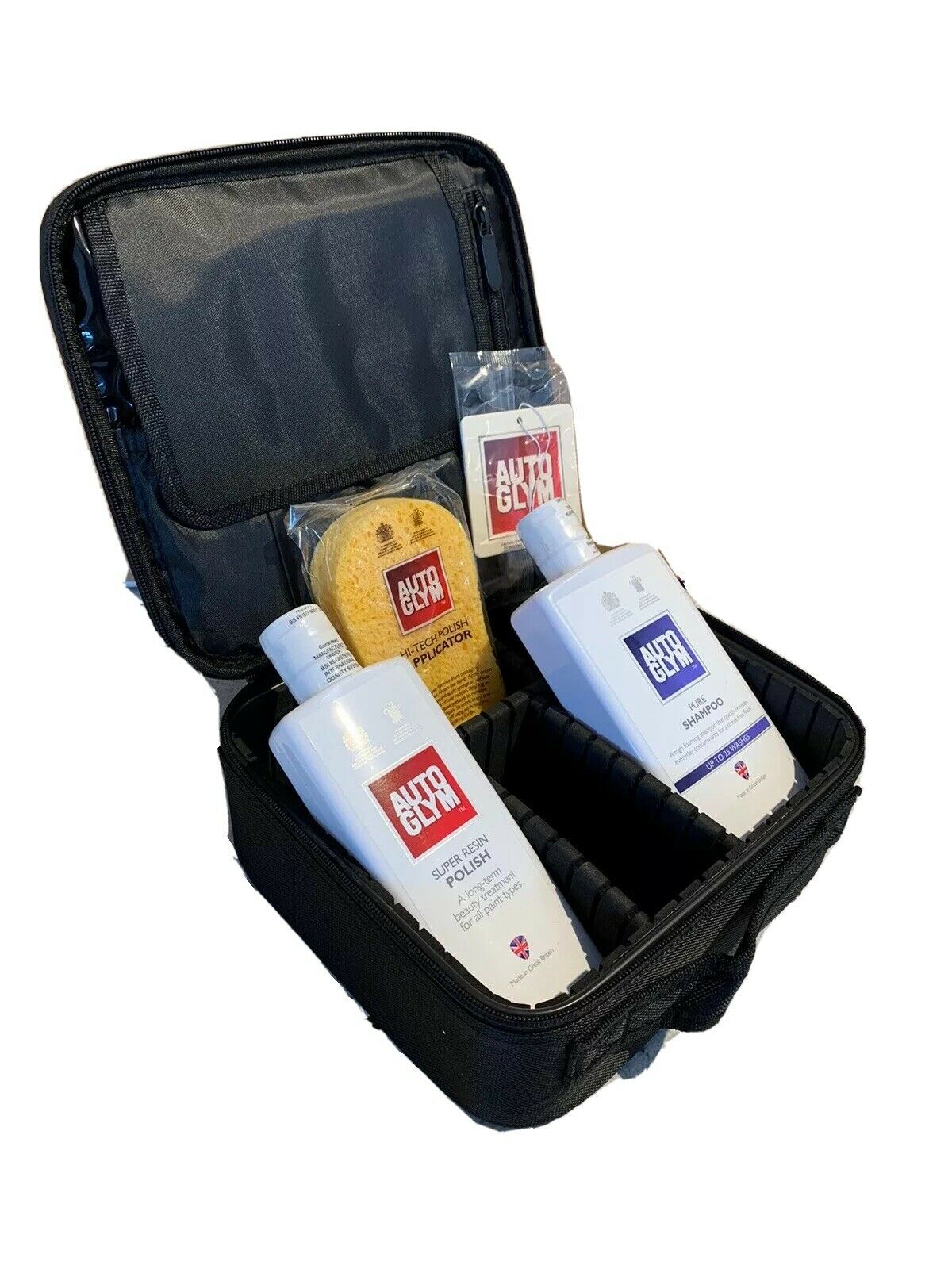 Genuine AUTOGLYM 5Pc SHAMPOO CLEANING POLISH VALETING BAG KIT CAR WASH SET Black