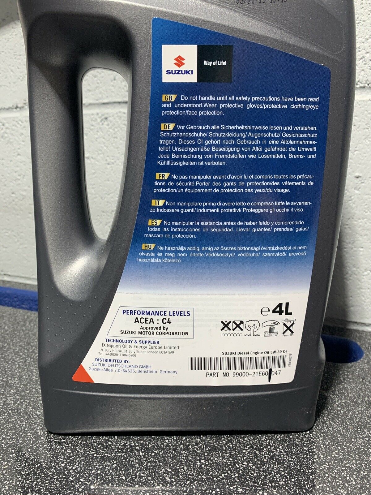 Genuine Suzuki ECSTAR 5W30 C4 DIESEL Oil F9000 Fully Synth 4 Litres 99000-21E60