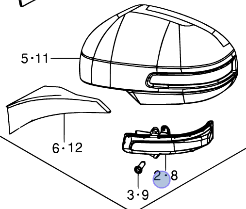 NEW Suzuki SWIFT 2011-16 Wing Mirror INDICATOR Flasher LEFT PASSENG 36430-60P00