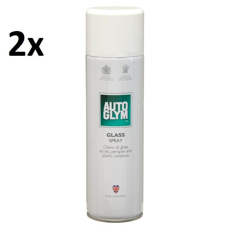 2x NEW Autoglym GLASS SPRAY CLEANER Acrylic Perspex 450ml FREE GIFT