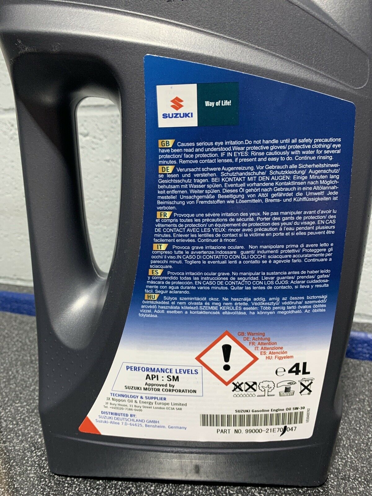 NEW Genuine Suzuki ECSTAR 5W30 5W-30 Oil F9000 Fully Synth 4 Litres 99000-21E70