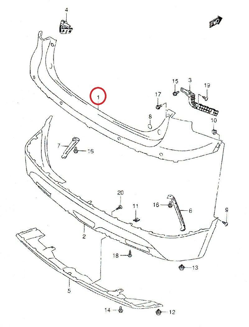 NEW Gen Suzuki SX4 S-CROSS Rear BUMPER Cover PRIMED 71811-61M10-799