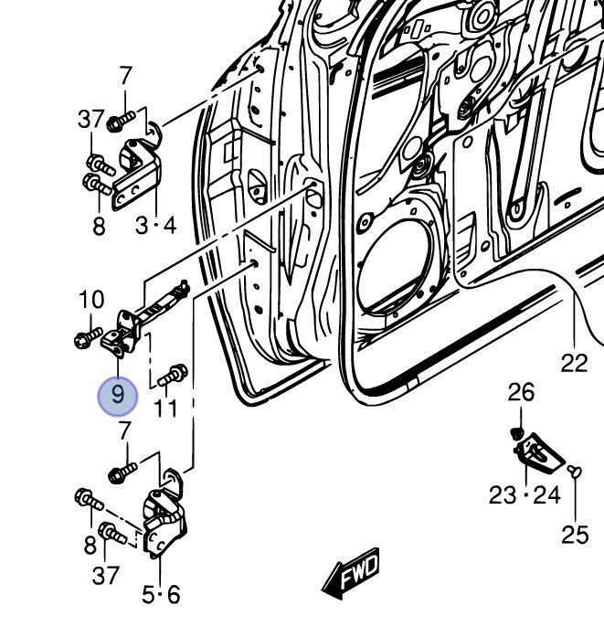 NEW Genuine Suzuki SX4 Front Door Check Strap Stop 81810-54P00 BOTH SIDES 08-16