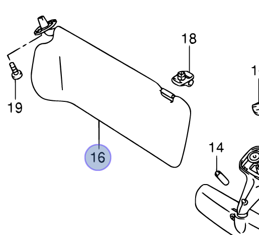 NEW Genuine Suzuki IGNIS RIGHT HAND Driver Sunvisor Visor Blind 84801-80G82-6GS