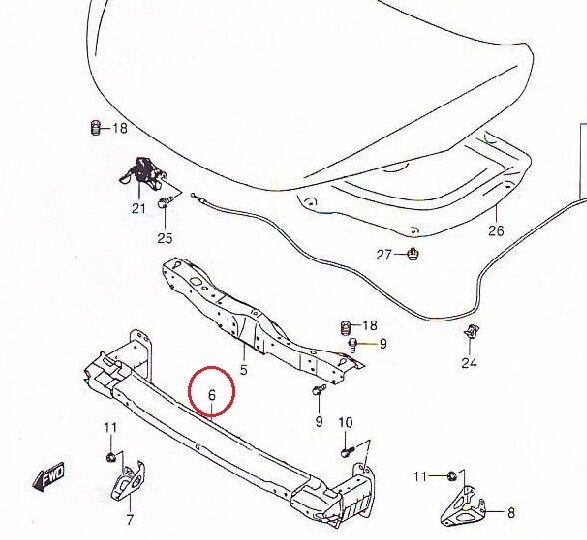 NEW Genuine Suzuki CELERIO Front Crash Bar Bumper Cross Member Brace 58270-84M00