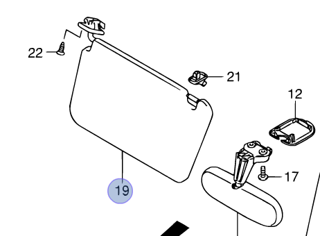 NEW Genuine Suzuki SPLASH RIGHT HAND Driver Sunvisor Visor Blind 84801-62J11-6GS