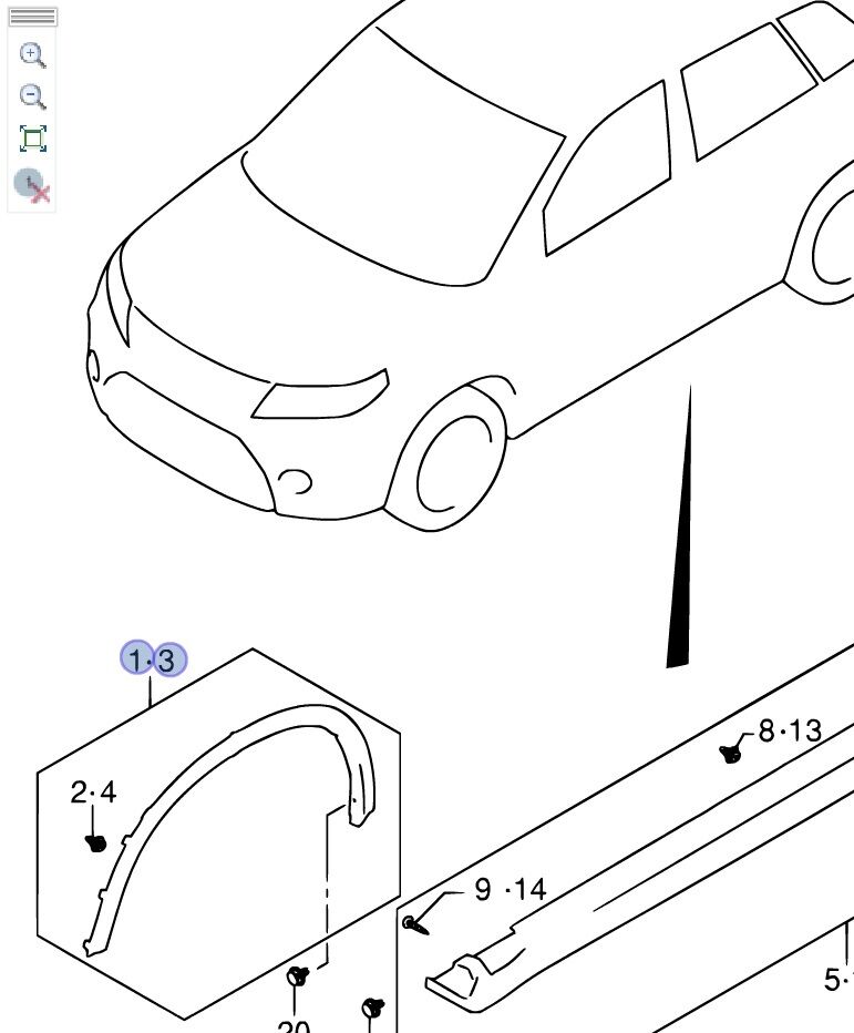 Genuine Suzuki VITARA Front LEFT H Wheel Arch Trim Surround Spat 77220-54P00-5PK