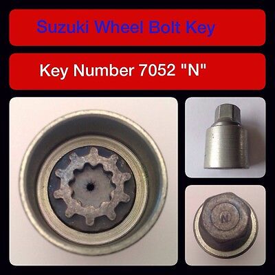 NEW Genuine Suzuki 7052 Locking Wheel Bolt KEY Head 990E0-07052 17mm