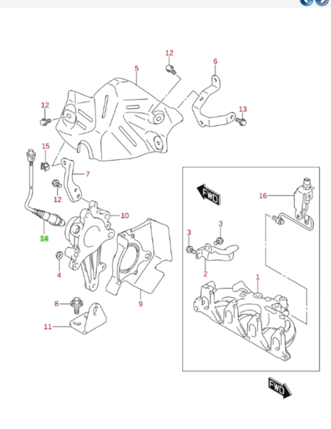 NEW Genuine Suzuki GV GRAND VITARA O2 Oxygen Lambda Sensor Manifold Cat 18213-80K50