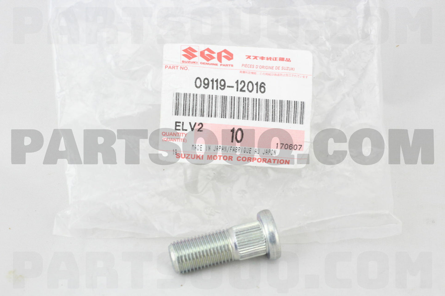 1x NEW Genuine Suzuki WAGON R WHEEL HUB BOLT STUD REAR 09119-12016