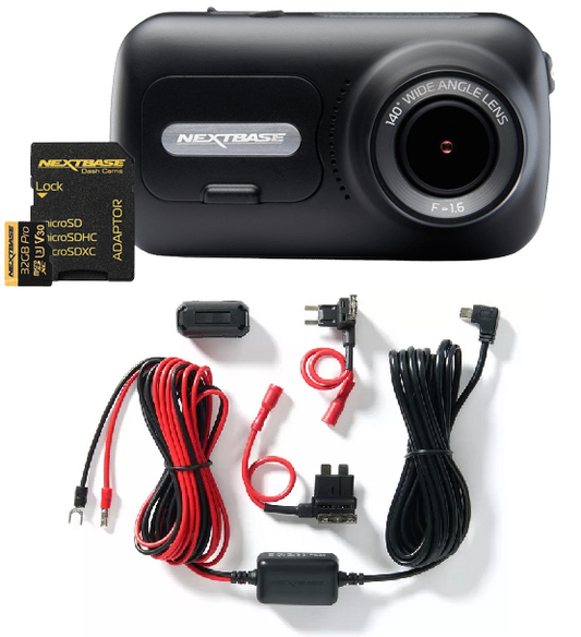 NEW Genuine NextBase 322GW Front Dash Cam + Hardwire Kit + 32GB SD Card