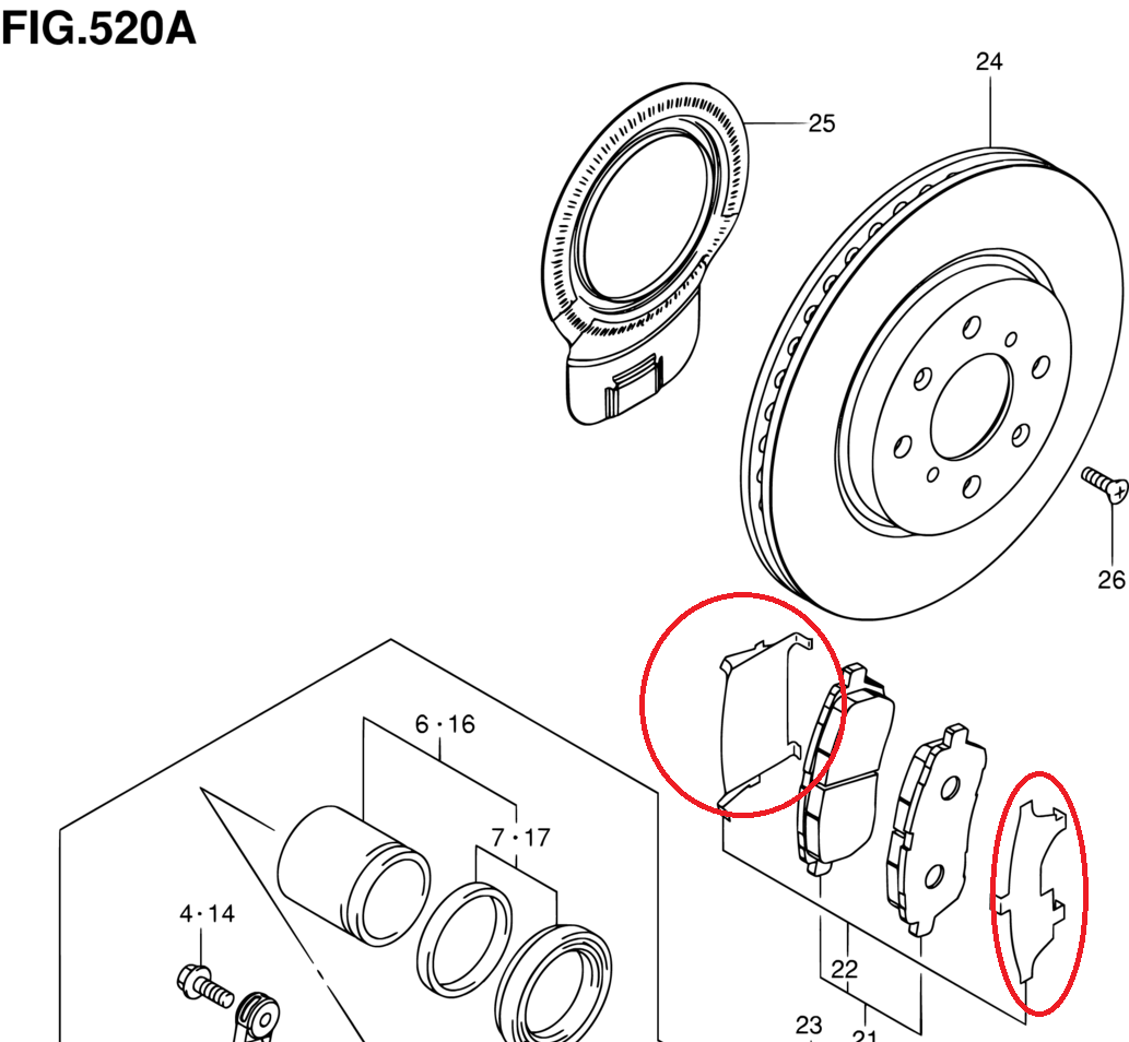 NEW Genuine Suzuki SWIFT SZ4 Front Brake Pad Shim Set Anti Squeal 55820-68L50