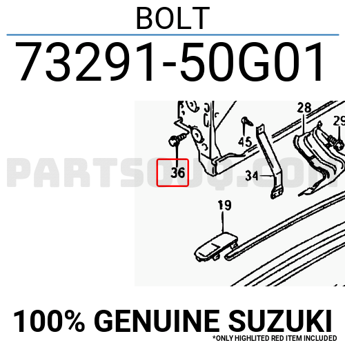 1x NEW Genuine Suzuki Bolt 73291-50G20