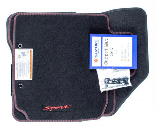 NEW Genuine Suzuki SWIFT SPORT 1.4 Carpet Mat Mats Set 4 Black Red Embroidered 75901-68RA1