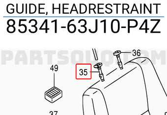 NEW Genuine Suzuki VITARA 2016> Front Headrest Tube Guide Black Right 85341-63J12-P4Z