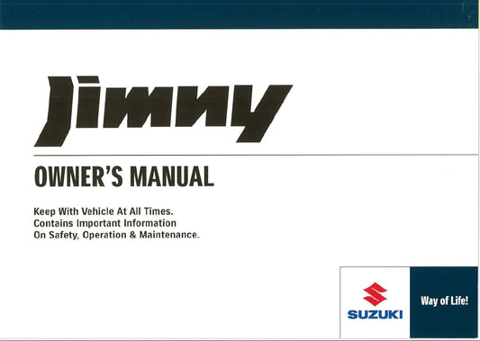 NEW Genuine Suzuki JIMNY LCV OWNERS HANDBOOK MANUAL 99011-78RM9-01E