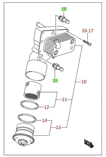 2x NEW Genuine Suzuki S-CROSS VITARA Oil Pressure Switches on Oil Cooler