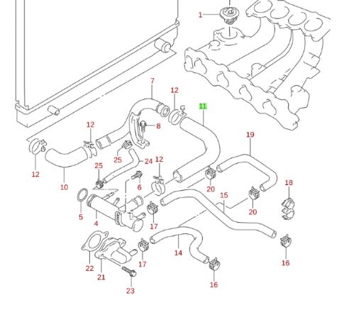 NEW Genuine Suzuki VITARA 1.6 1995-2000 Cooling Radiator Rubber Hose OUTLET 17852-60A00