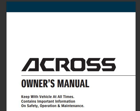NEW Genuine Suzuki A-CROSS OWNERS HANDBOOK MANUAL 99011-53ZM0-SGB