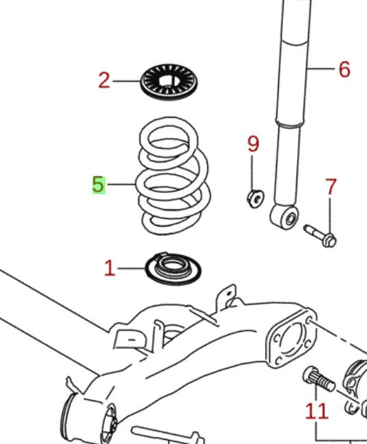 1x NEW Genuine Suzuki BALENO 1.0 AUTO REAR Coil Spring 41311M68P30