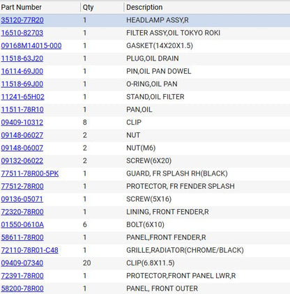 NEW Genuine Suzuki Parts